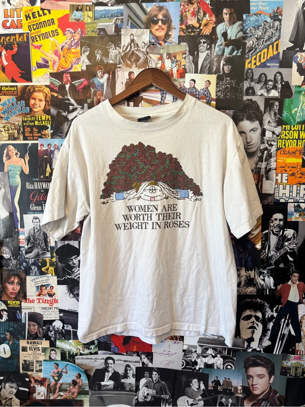 Women Are Worth Their Weight In Roses Graphic Tee - Cream